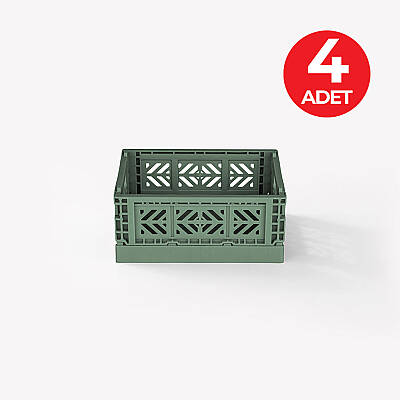 Aykasa 111506 Micro Box Almond Green Katlanabilir Kasa 4'lü Paket