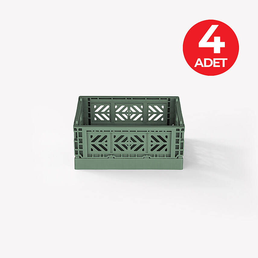 Aykasa 111506 Micro Box Almond Green Katlanabilir Kasa 4'lü Paket - 1