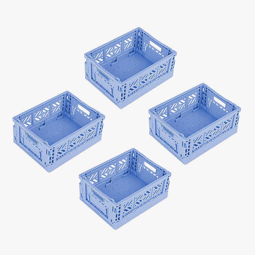 Aykasa 111506 Micro Box Baby Blue Katlanabilir Kasa 4'lü Paket - 2