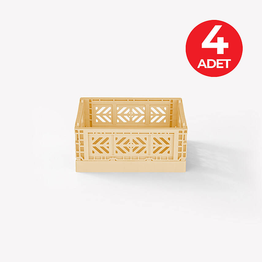 Aykasa 111506 Micro Box Banana Katlanabilir Kasa 4'lü Paket - 1