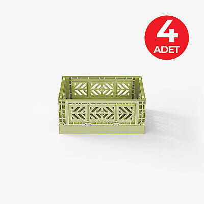 Aykasa 111506 Micro Box Lime Cream Katlanabilir Kasa 4'lü Paket