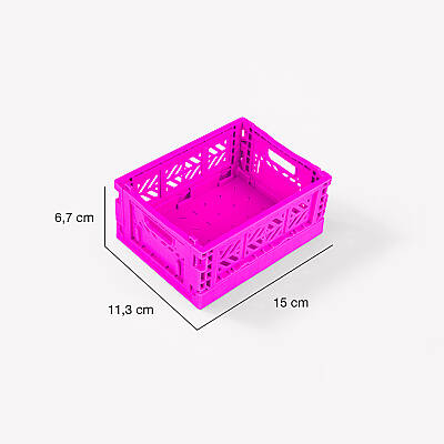 Aykasa 111506 Micro Box Neon Pink Katlanabilir Kasa 4'lü Paket - 5