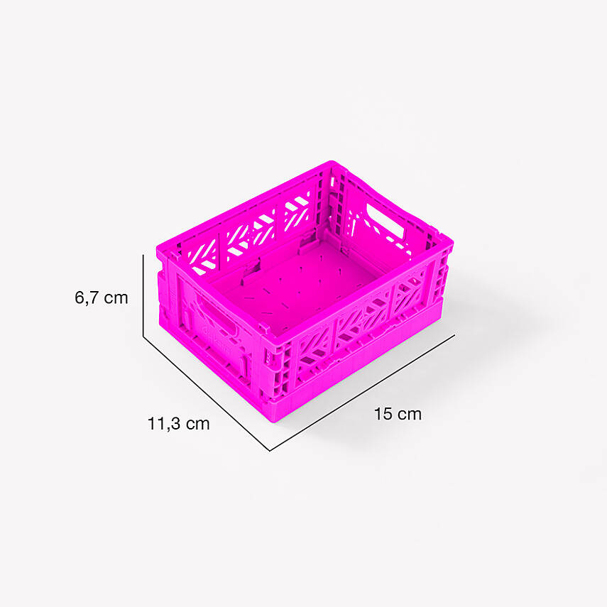Aykasa 111506 Micro Box Neon Pink Katlanabilir Kasa 4'lü Paket - 5