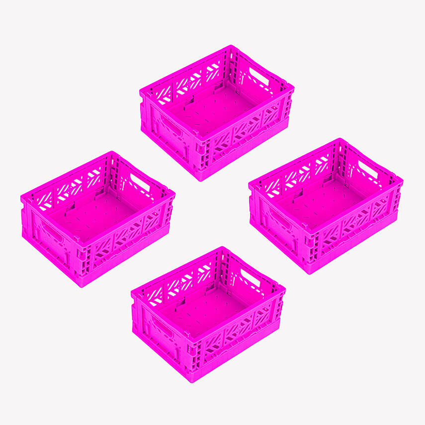 Aykasa 111506 Micro Box Neon Pink Katlanabilir Kasa 4'lü Paket - 2