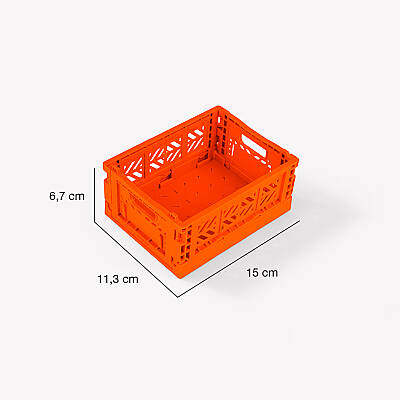 Aykasa 111506 Micro Box Orange Katlanabilir Kasa 4'lü Paket - 5