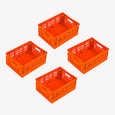 Aykasa 111506 Micro Box Orange Katlanabilir Kasa 4'lü Paket - 2