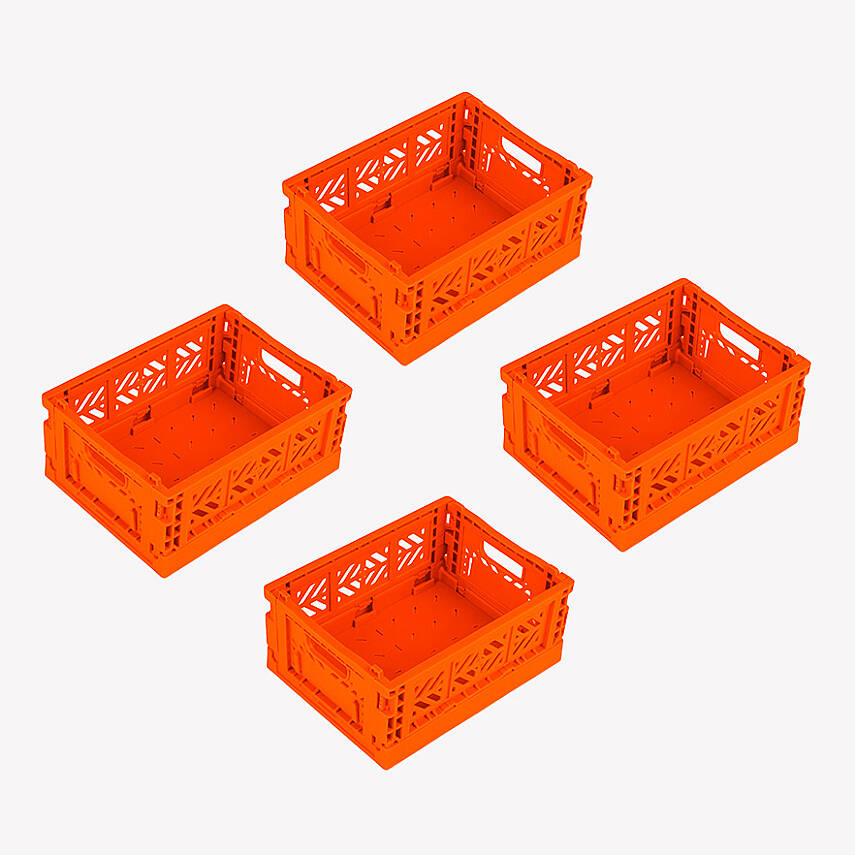 Aykasa 111506 Micro Box Orange Katlanabilir Kasa 4'lü Paket - 2