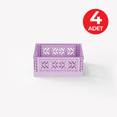 Aykasa 111506 Micro Box Orchid Katlanabilir Kasa 4'lü Paket