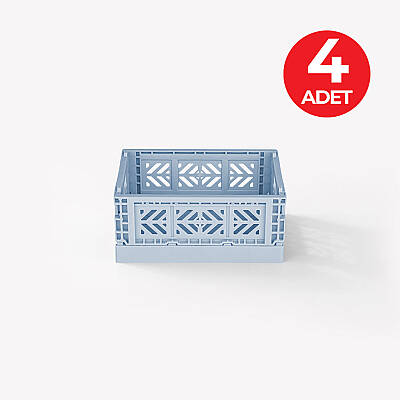 Aykasa 111506 Micro Box Pale Blue Katlanabilir Kasa 4'lü Paket