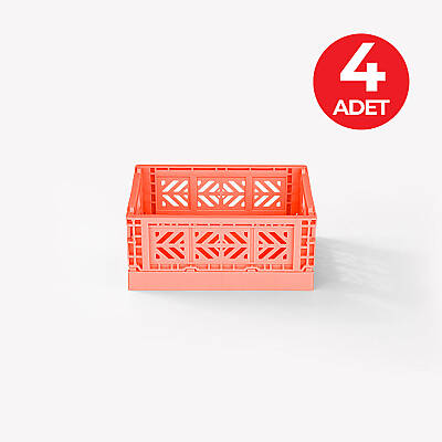 Aykasa 111506 Micro Box Salmon Pink Katlanabilir Kasa 4'lü Paket