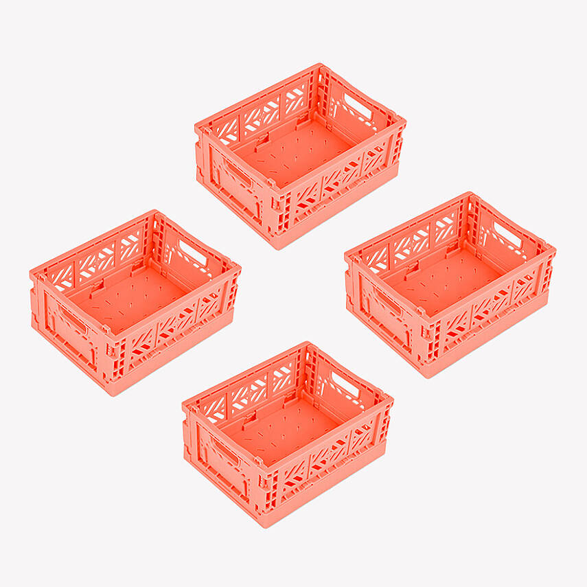 Aykasa 111506 Micro Box Salmon Pink Katlanabilir Kasa 4'lü Paket - 2