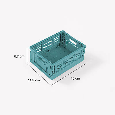 Aykasa 111506 Micro Box Teal Katlanabilir Kasa 4'lü Paket - 5