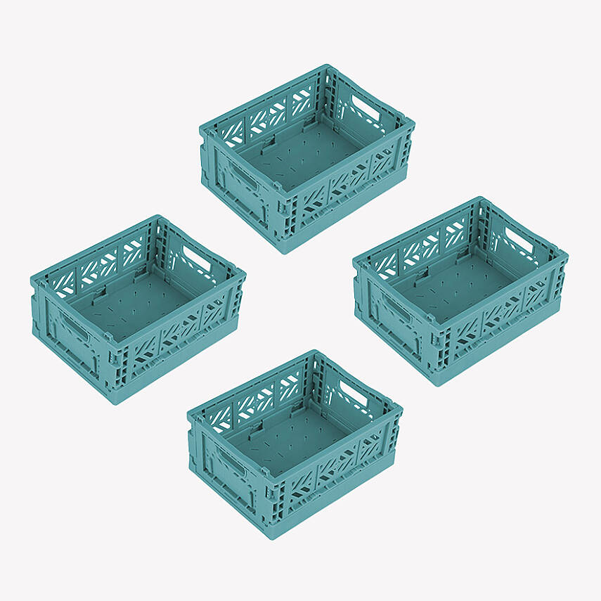 Aykasa 111506 Micro Box Teal Katlanabilir Kasa 4'lü Paket - 2