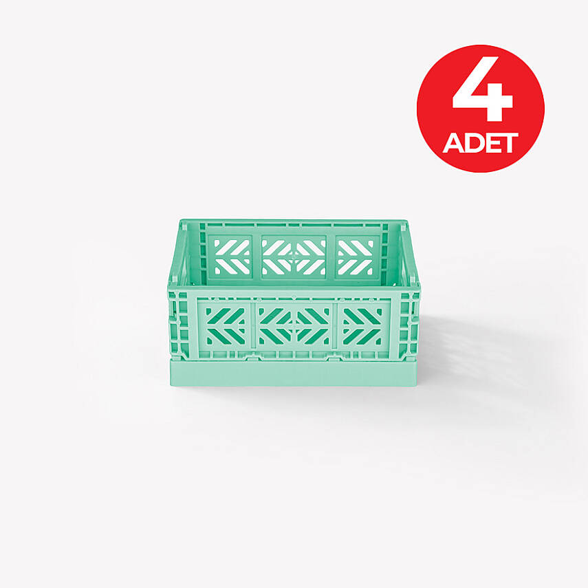 Aykasa 111506 Micro Box Warm Mint Katlanabilir Kasa 4'lü Paket - 1