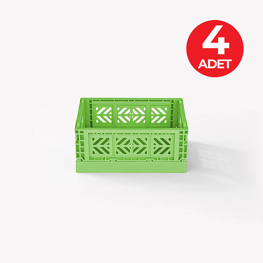 Aykasa 111506 Micro Box Wasabi Katlanabilir Kasa 4'lü Paket - 1